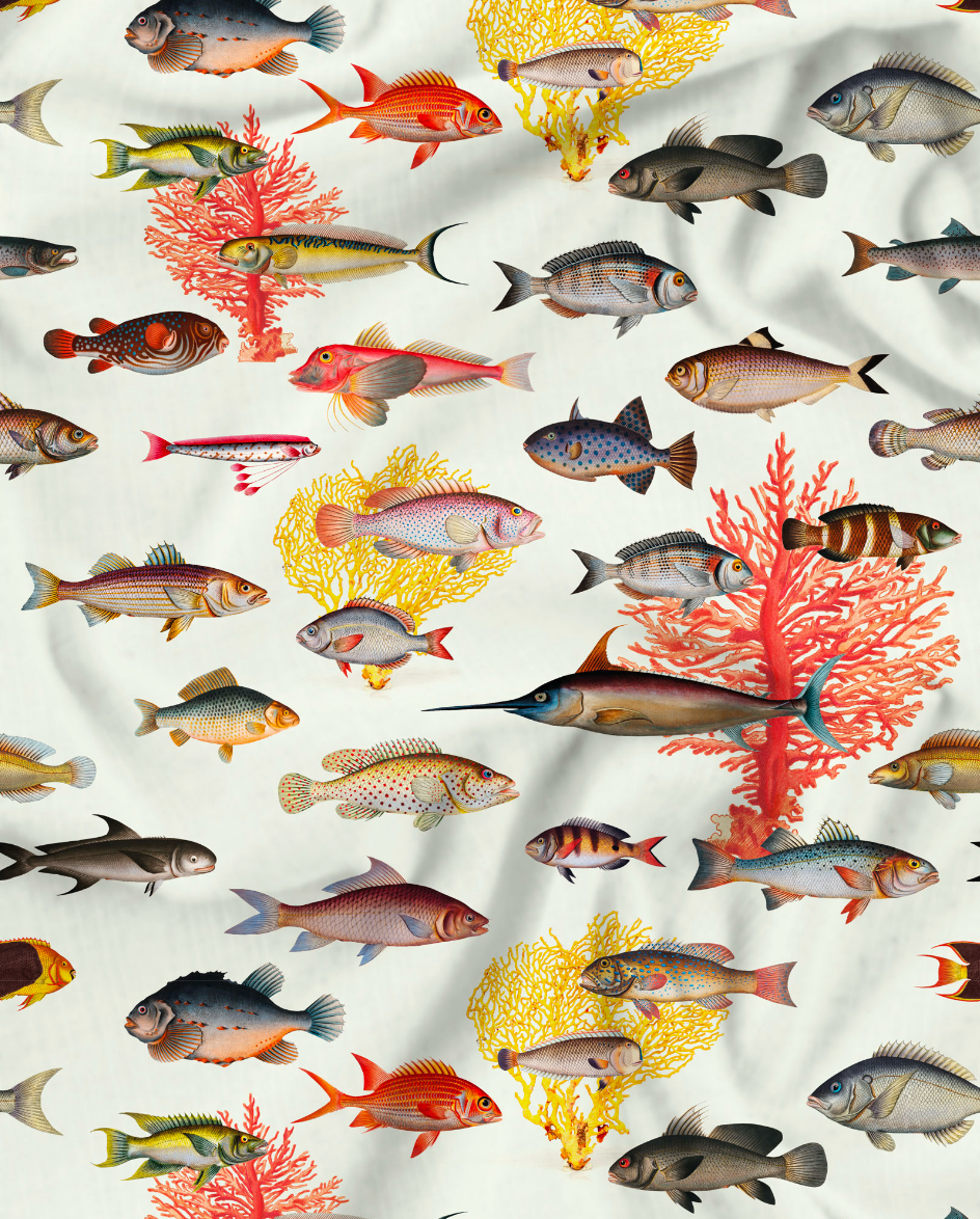 Mens Boxer Shorts - Fish Sand