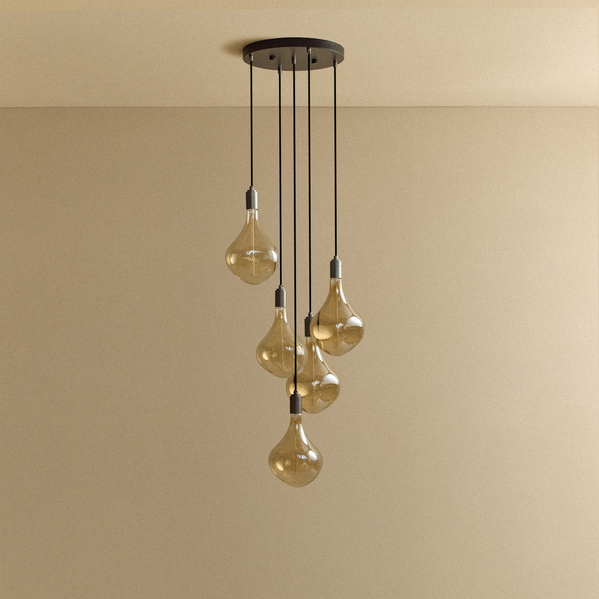 Five Pendant in Graphite + Voronoi II