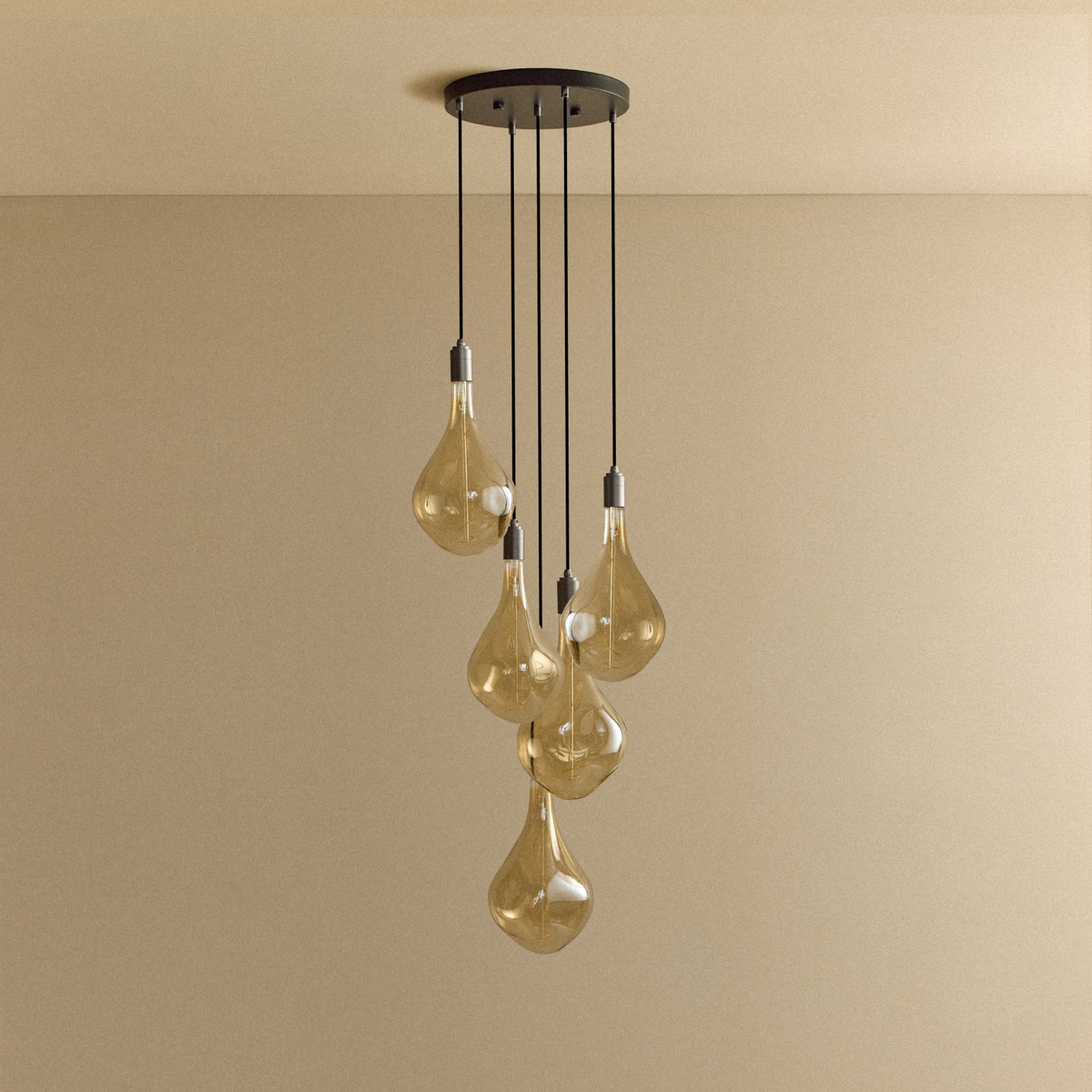 Five Pendant in Graphite + Voronoi III
