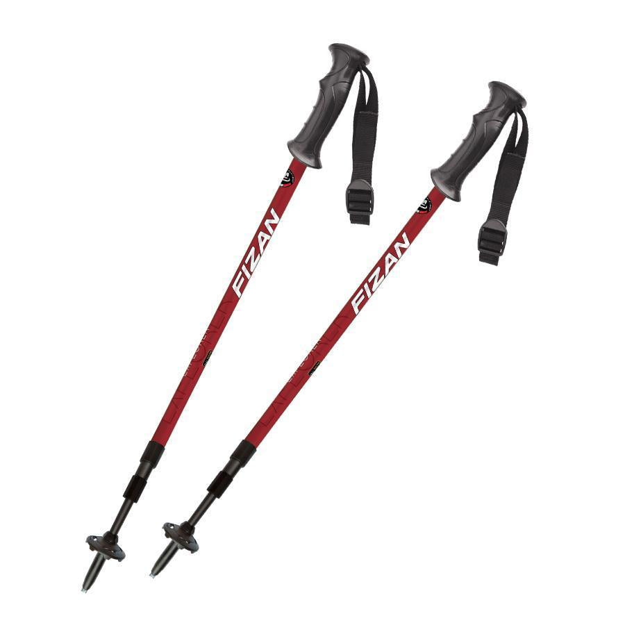 Fizan Explorer – Red 3 Part Hiking Poles (Pair)