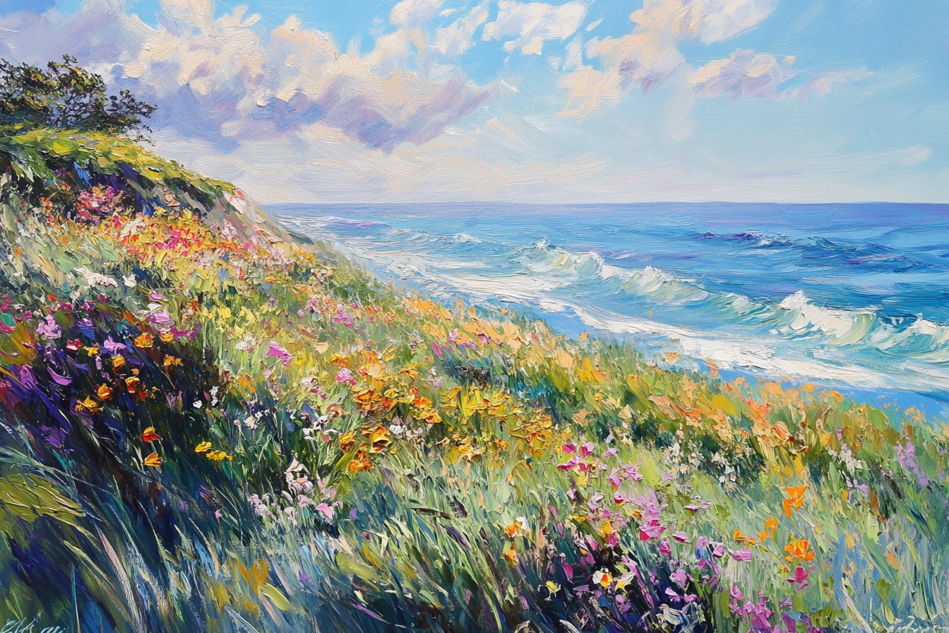 Floral Ocean Canvas