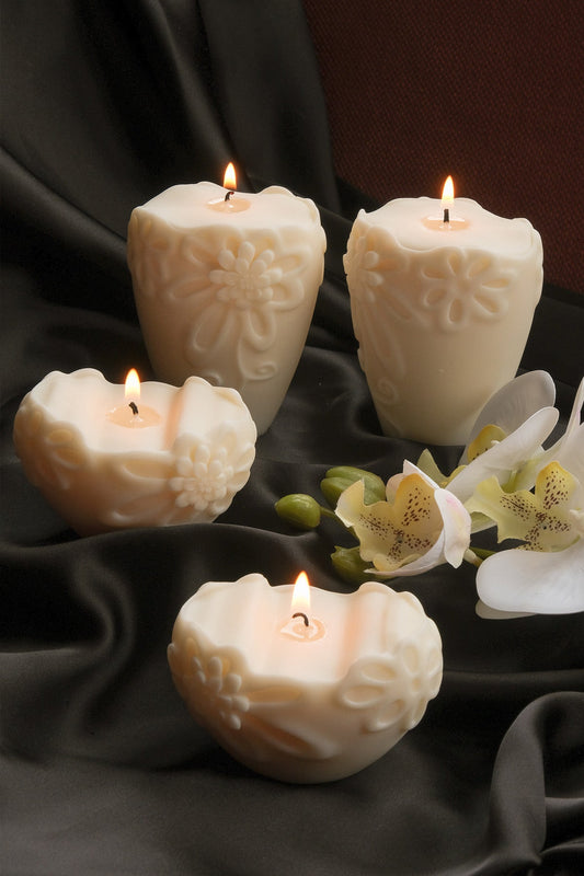 Flower Pillar Candles - Trio