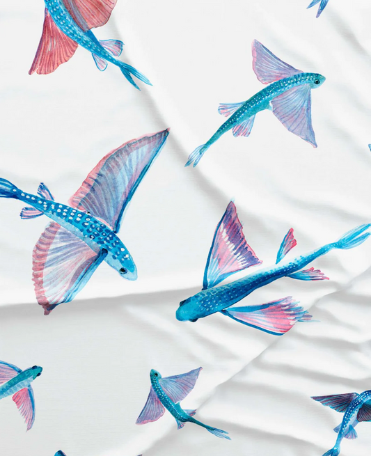 Mens Boxer Shorts - Flying Fish White