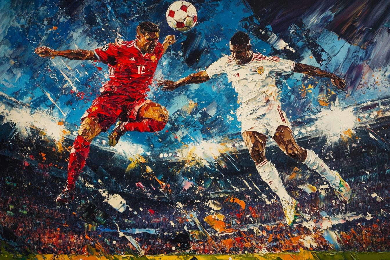 Football Aerial Duel Canvas