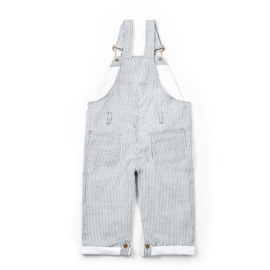Forest Green Seersucker Dungarees