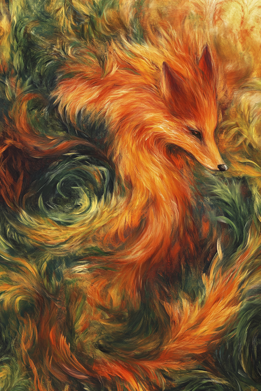 Fox in the Brush Canvas