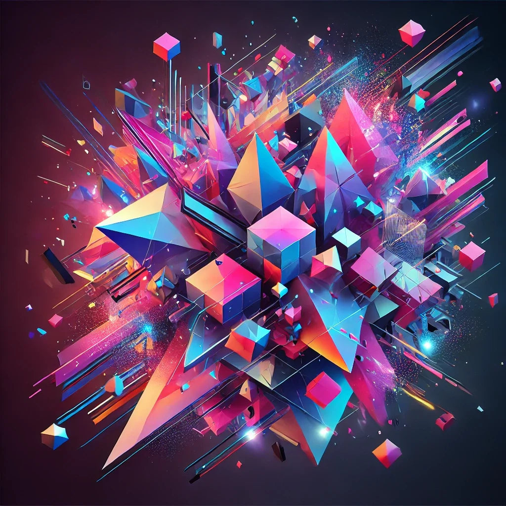 Fractured Geometry Chaos Canvas