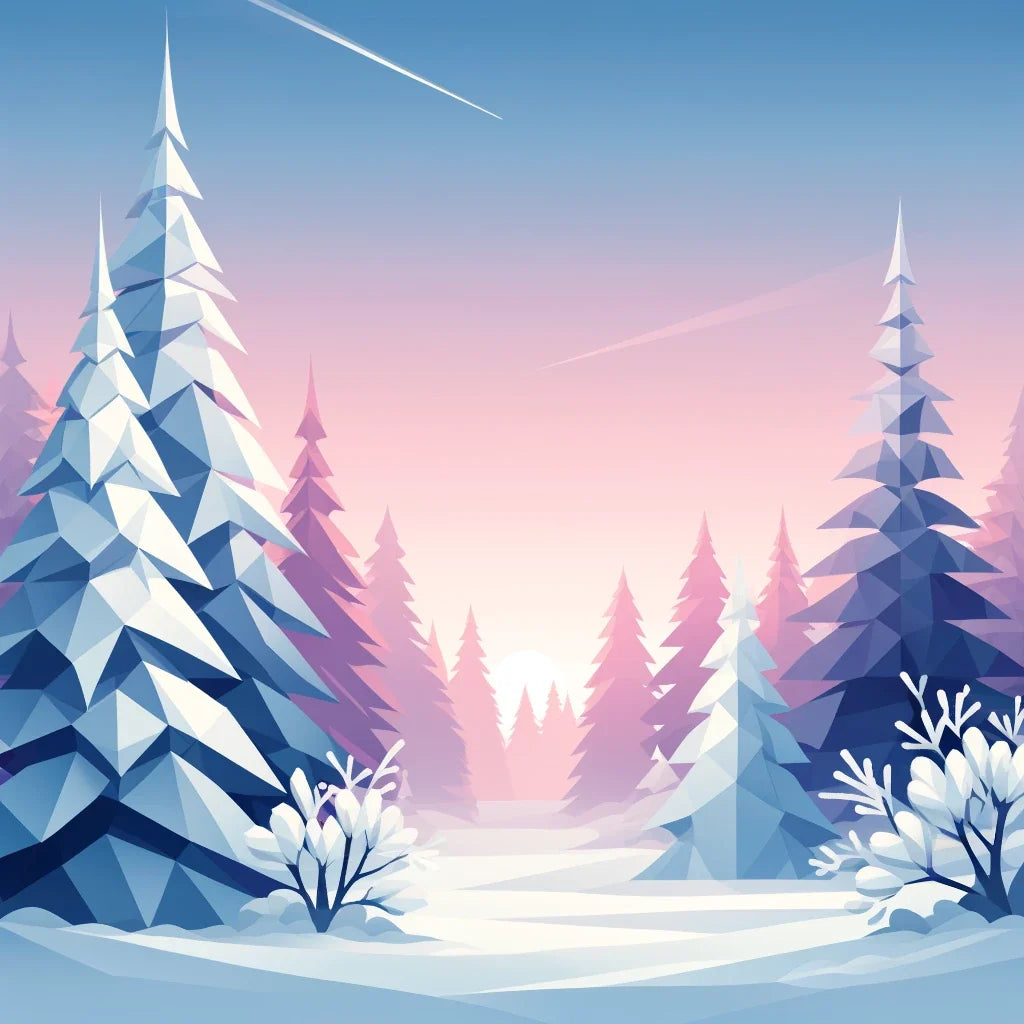 Frosty Dawn Geometry Canvas