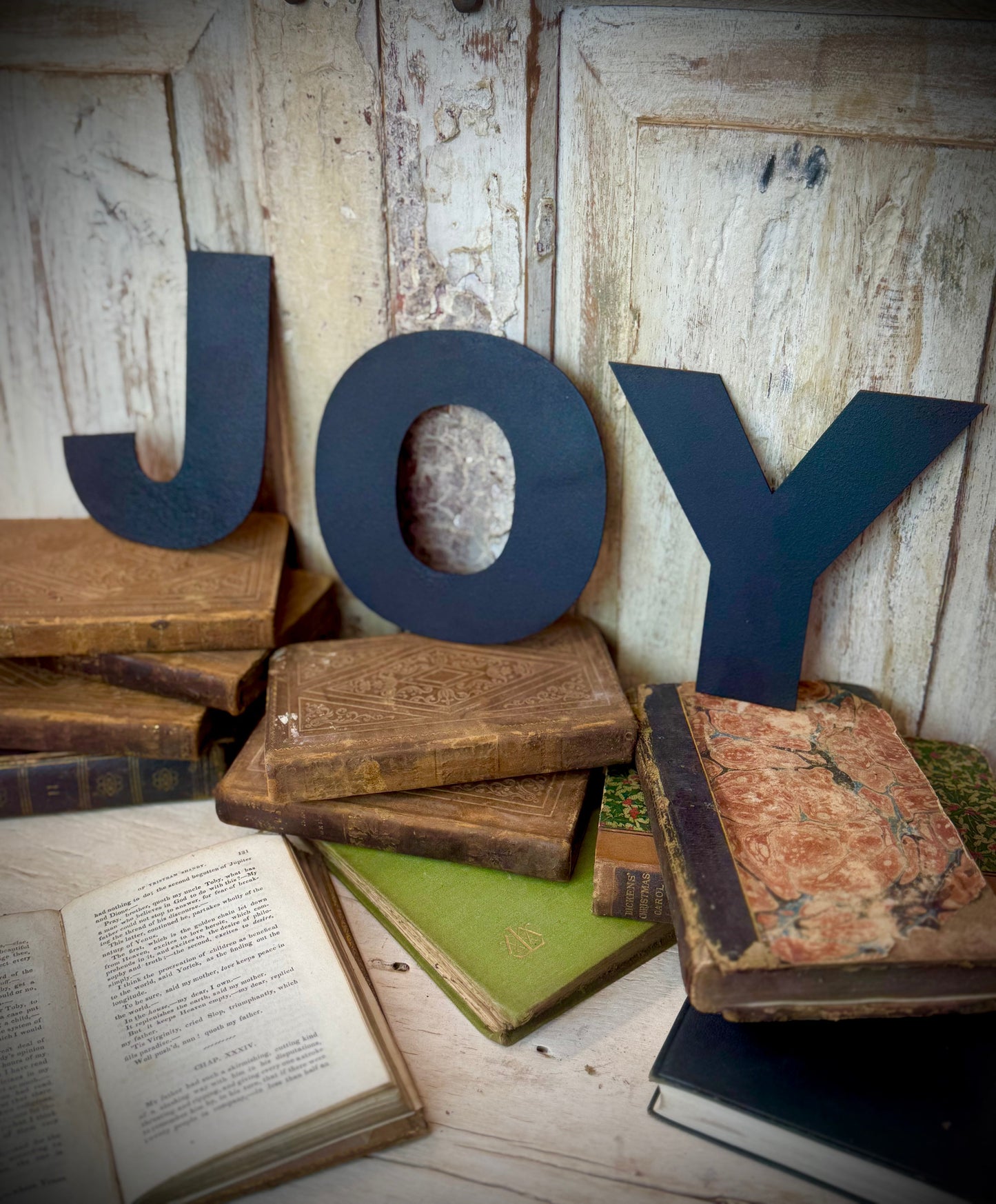 12" and 5" Black Fat Font Metal Letters.