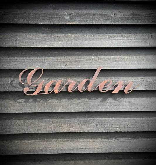 Rusty GARDEN  DECORATION ,  Home Sign , Garden Ornament , Wall feature , garden decoration, rusted metal , garden sign ,
