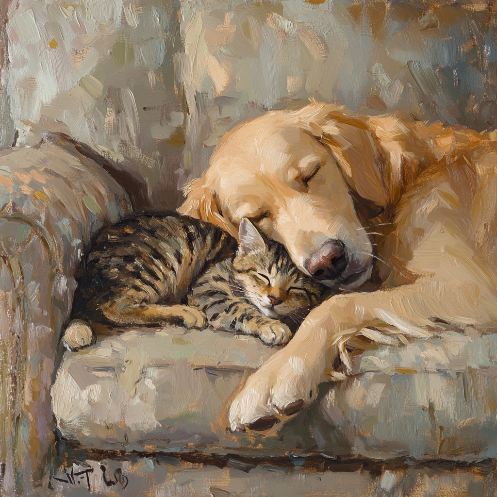 Furry Friends on Canvas
