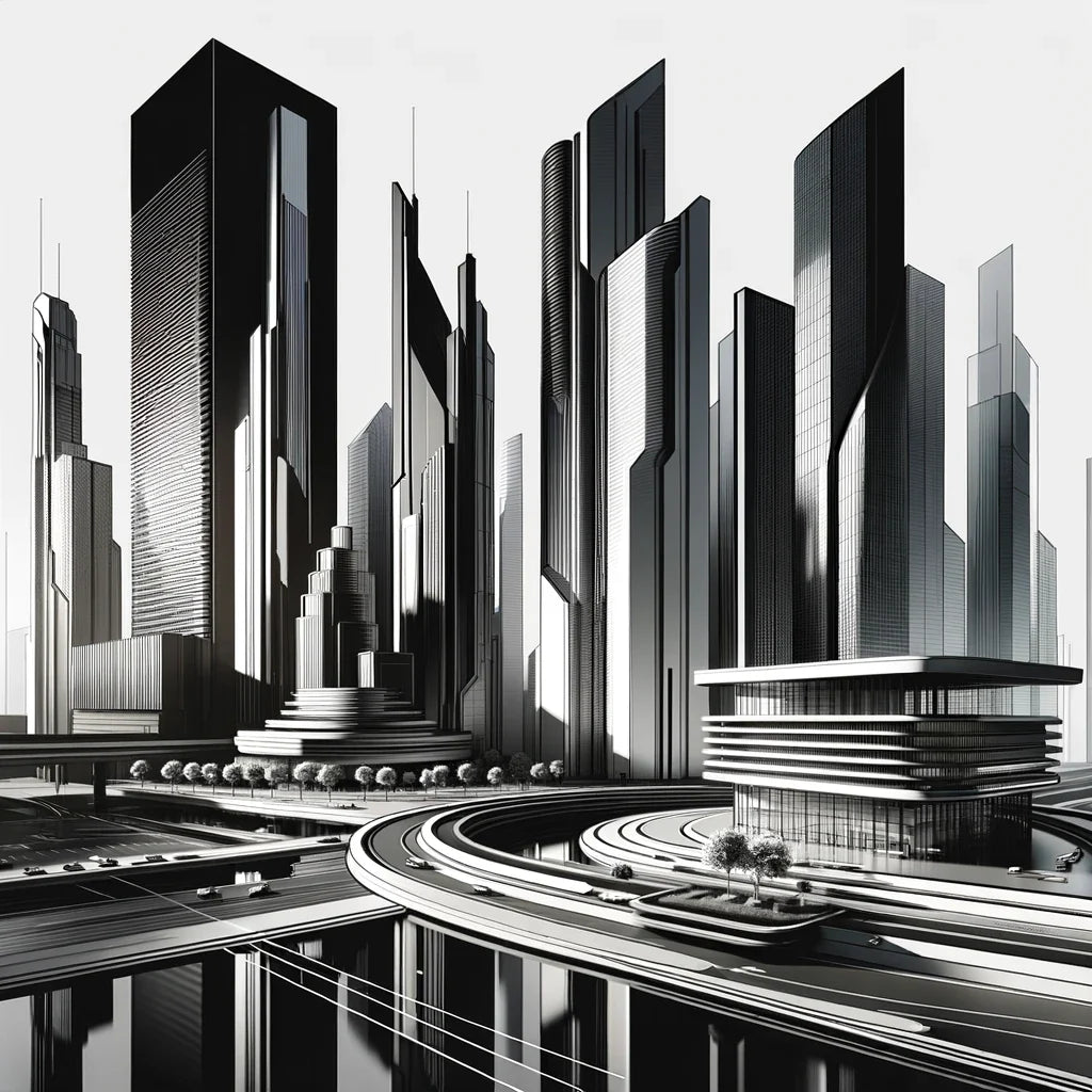 Futuristic Skyline Canvas