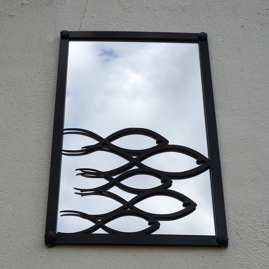 Swimming Fish, SunCatcher Garden Mirror Rectangular Design