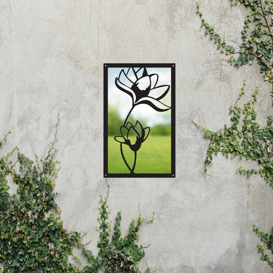 Lotus Flower, SunCatcher Garden Mirror Rectangular Design