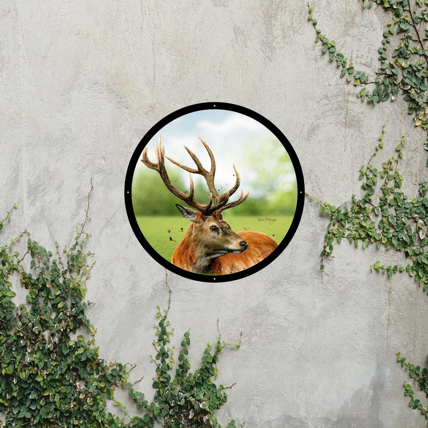 SunCatcher Garden Mirror Sutherland, the Highland Stag, Illustrations by Bree Merryn