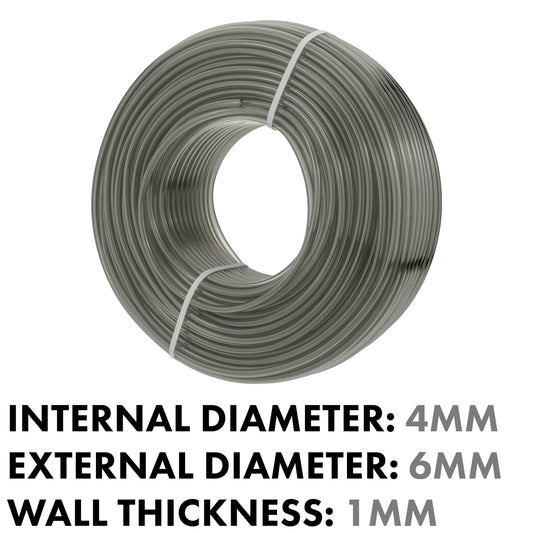 Grey Semi-Transparent PVC Pipe 4mm*6mm