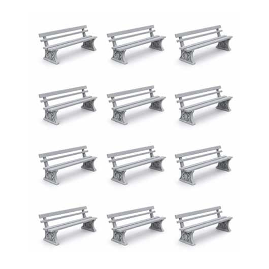 O Scale Ready to Paint Great Western Railway (GWR) Bench (3 pack)