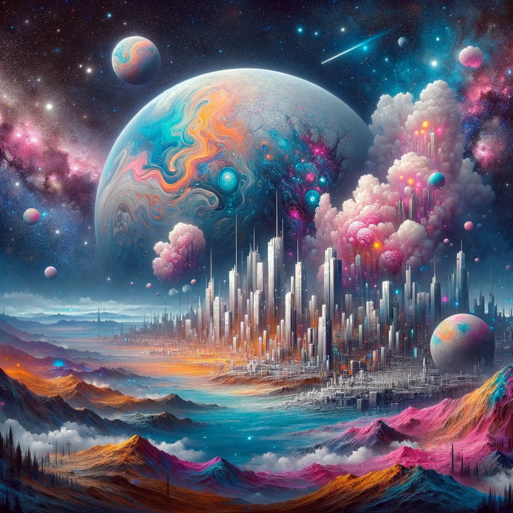 Galactic Blend: Contemporary Enigmas Canvas