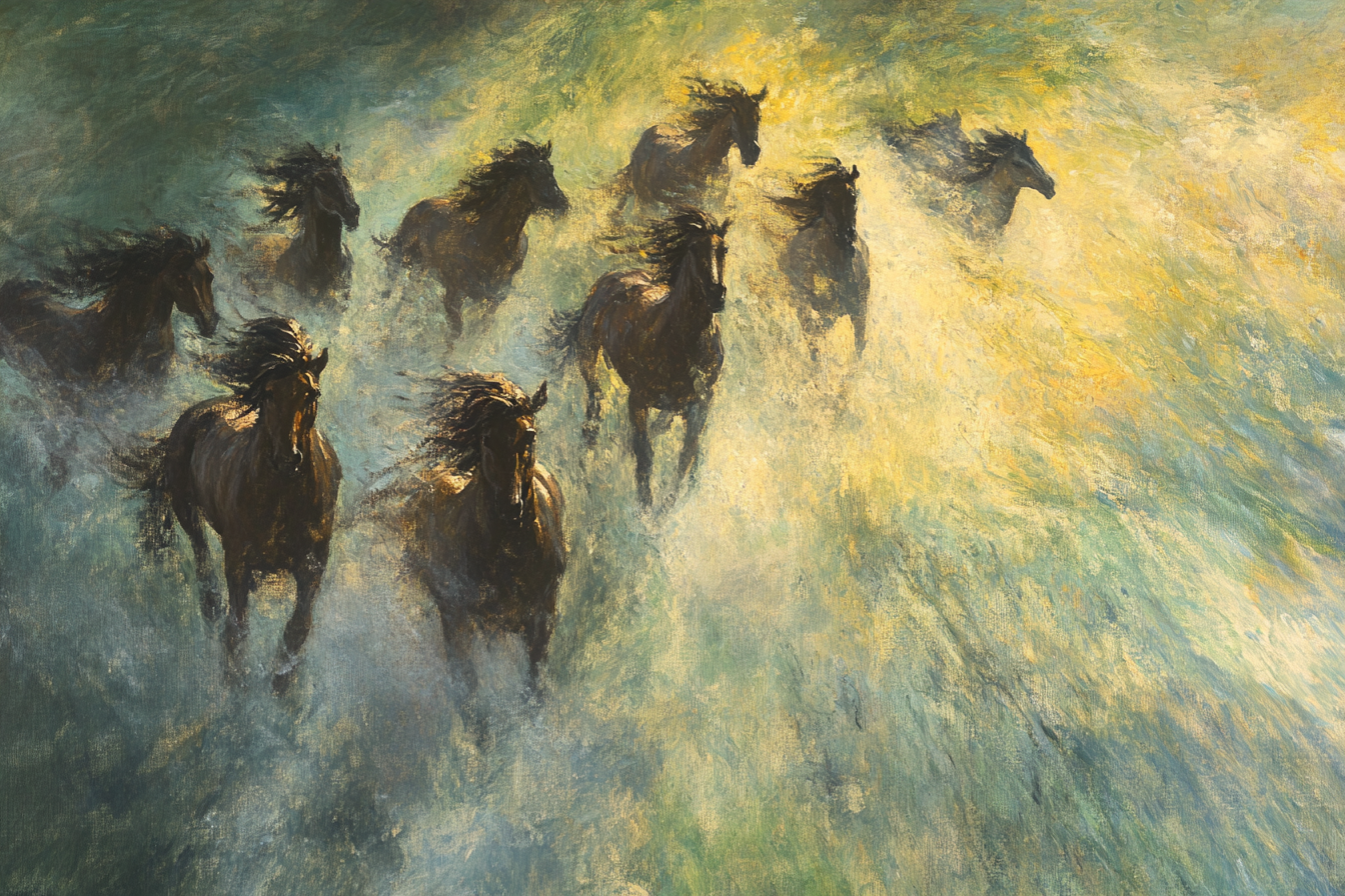 Galloping Horses Canvas