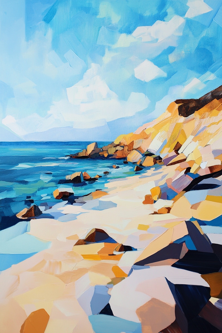 Geometric Beach Canvas