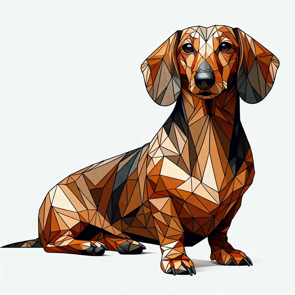 Geometric Dachshund Canvas