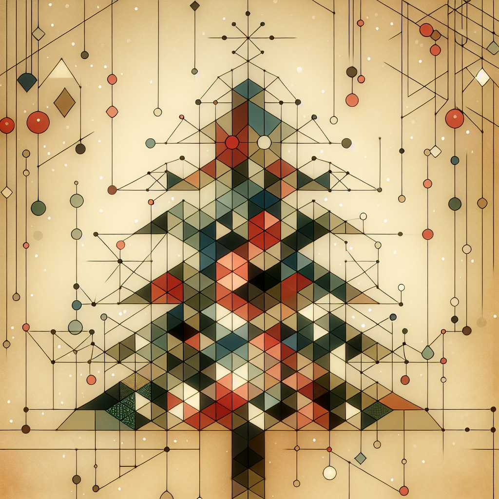 Geometric Festivity Christmas Tree Canvas