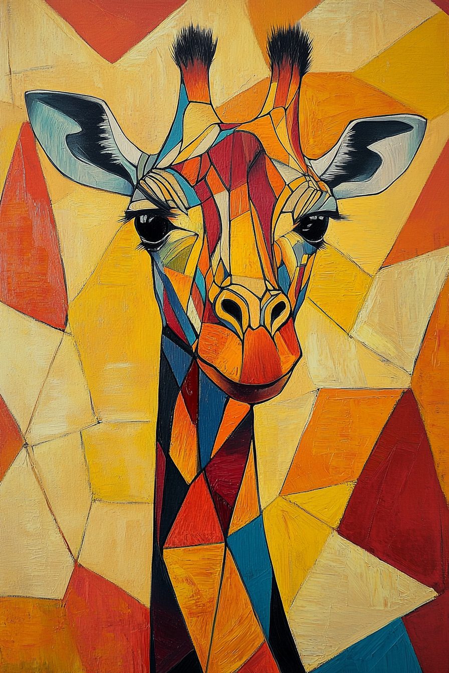 Geometric Giraffe Canvas