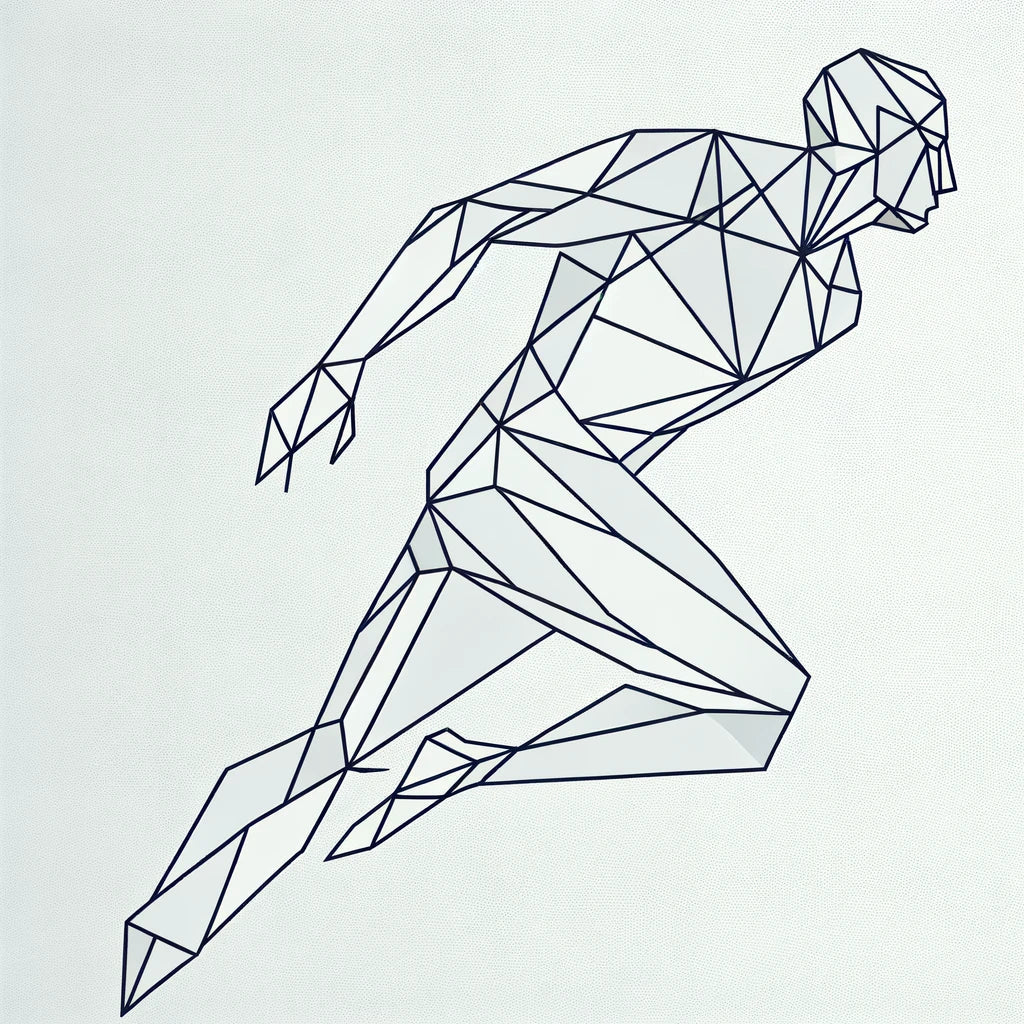 Geometric Human Silhouette Cotton Cushion