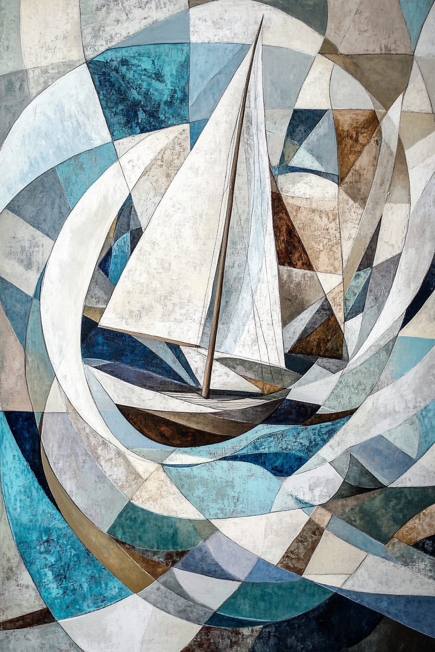 Geometric Sailing Canvas
