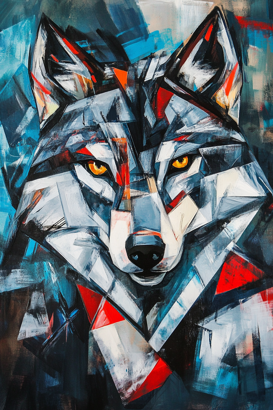 Geometric Wolf Canvas