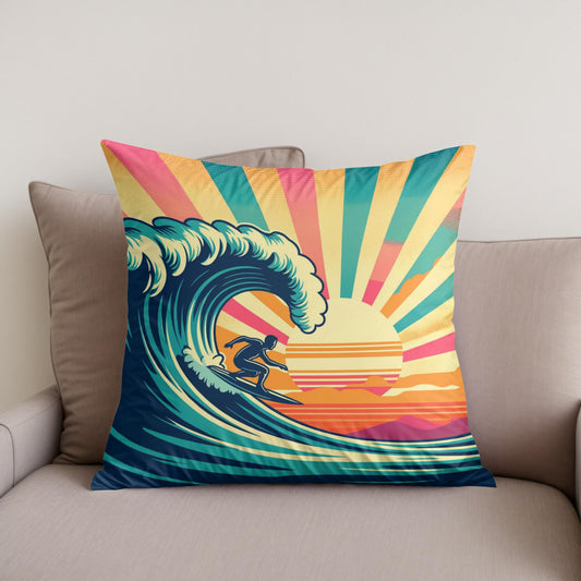 Sunset Surf Spectacle Cotton Cushion
