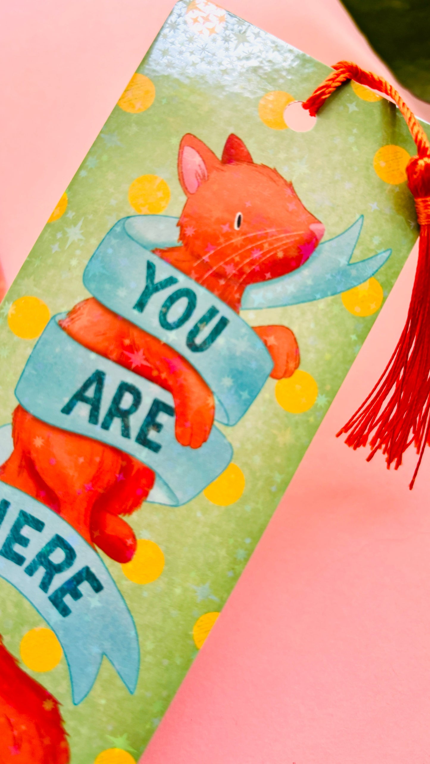 Ginger Cat Holographic Bookmark – Book Accessory for Cat Lovers