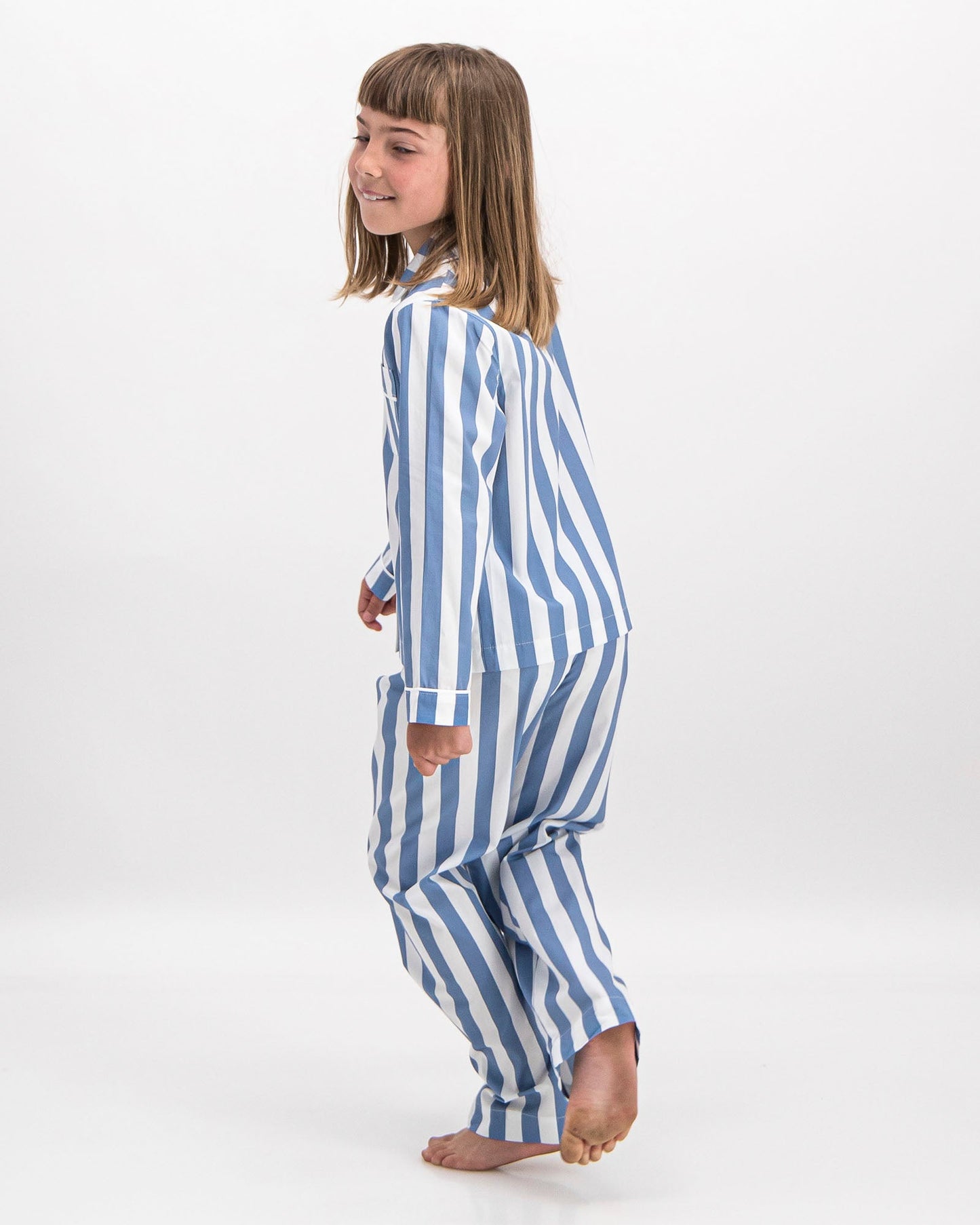 Girls Long Pyjamas - Beach Stripe