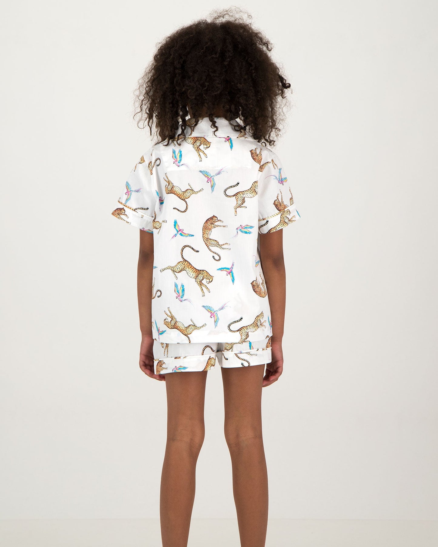 Girls Short Pyjamas - Playing Cheetahs