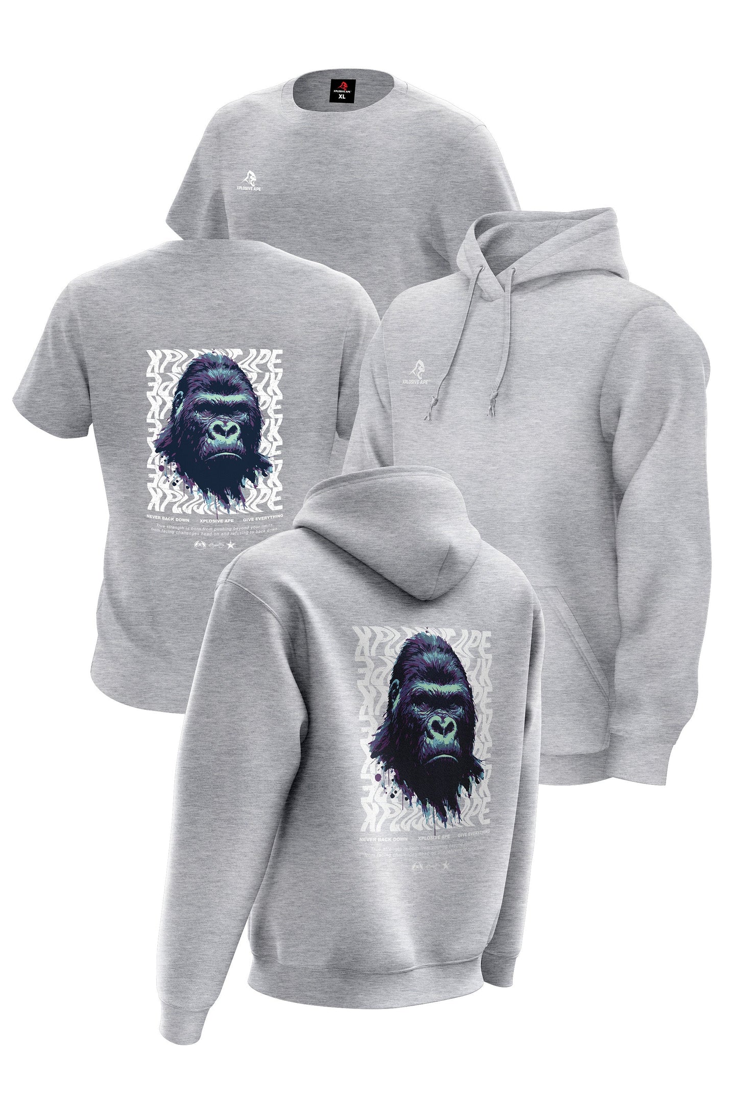 XAPE Give Everything Hoodie & Tee Combo - Sports Grey