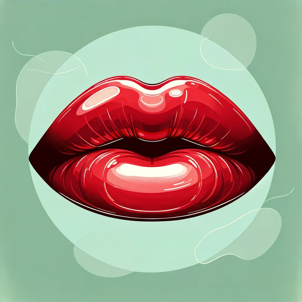 Glossy Red Lips Cotton Cushion