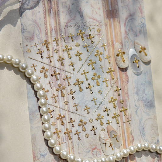 Hello Claws | Gold Cross Nail Deco Sticker