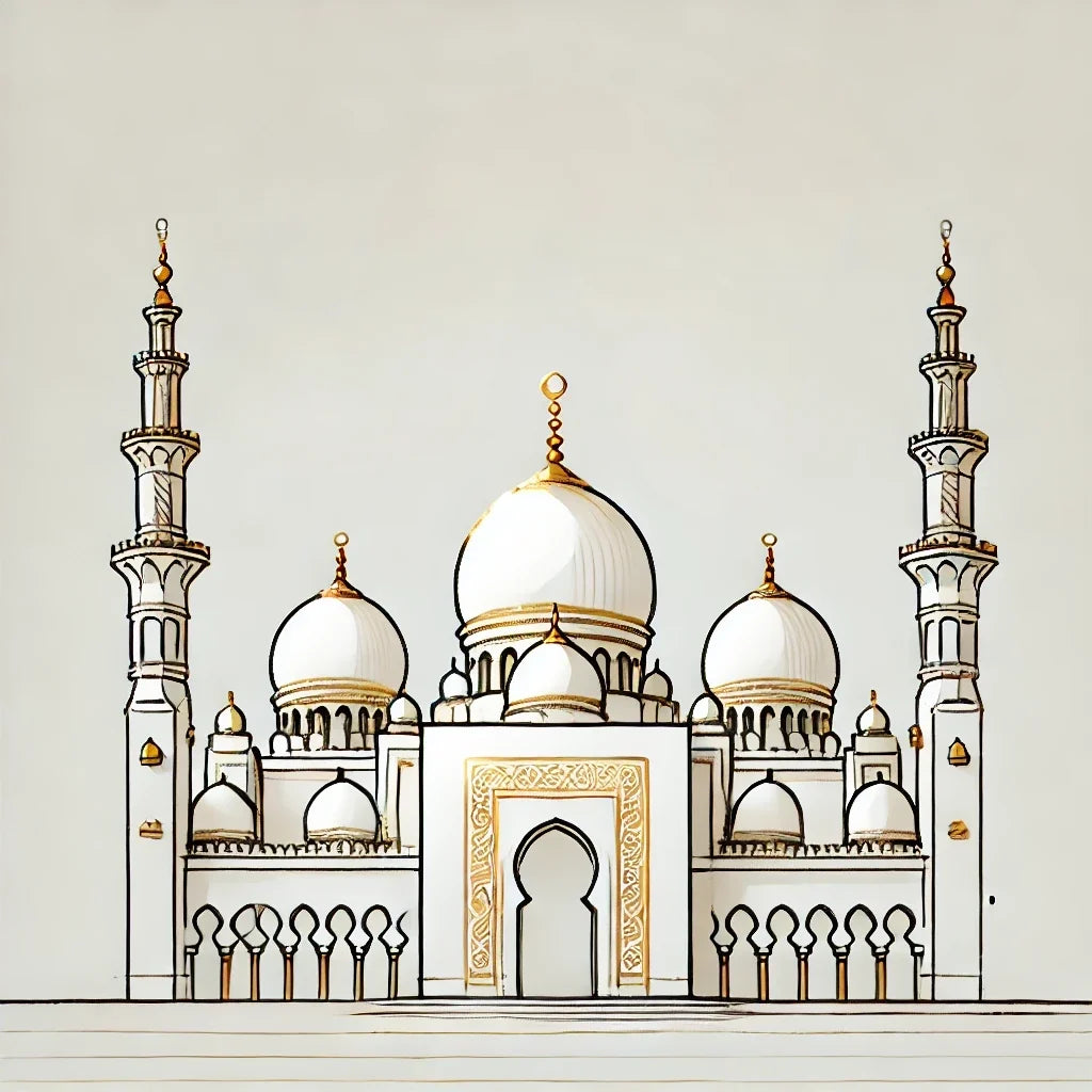Golden Accents Islamic Temple Canvas