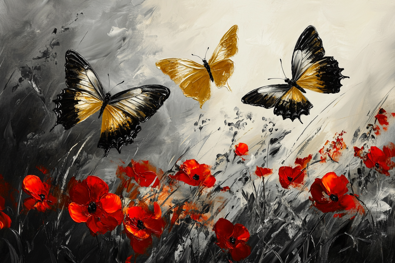 Golden Butterfly Meadow Blanket
