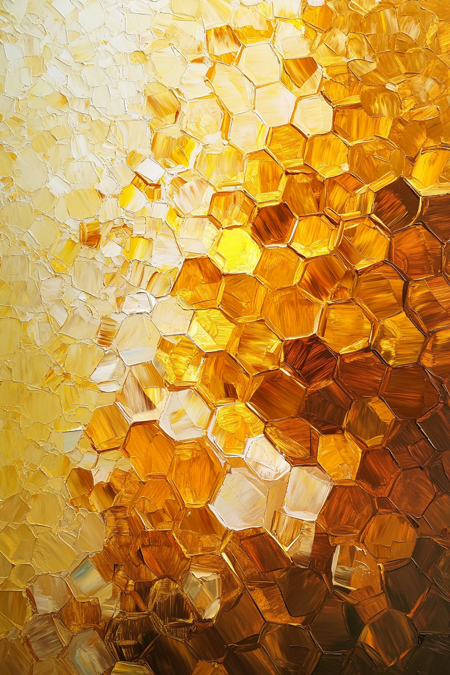 Golden Honeycomb Radiance Canvas