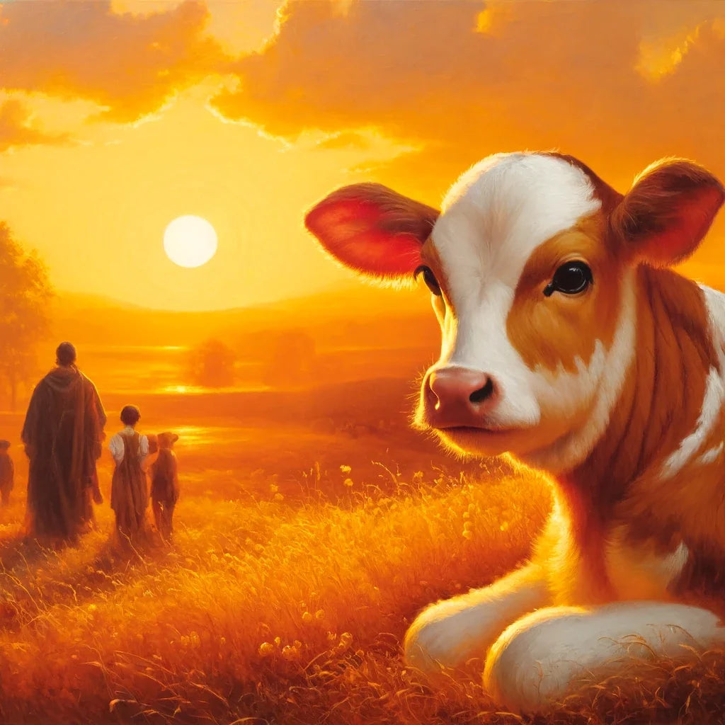 Golden Hour Cow Canvas