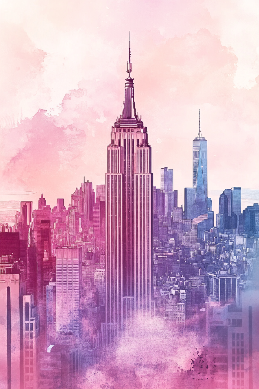Golden Hour Over Empire State Canvas