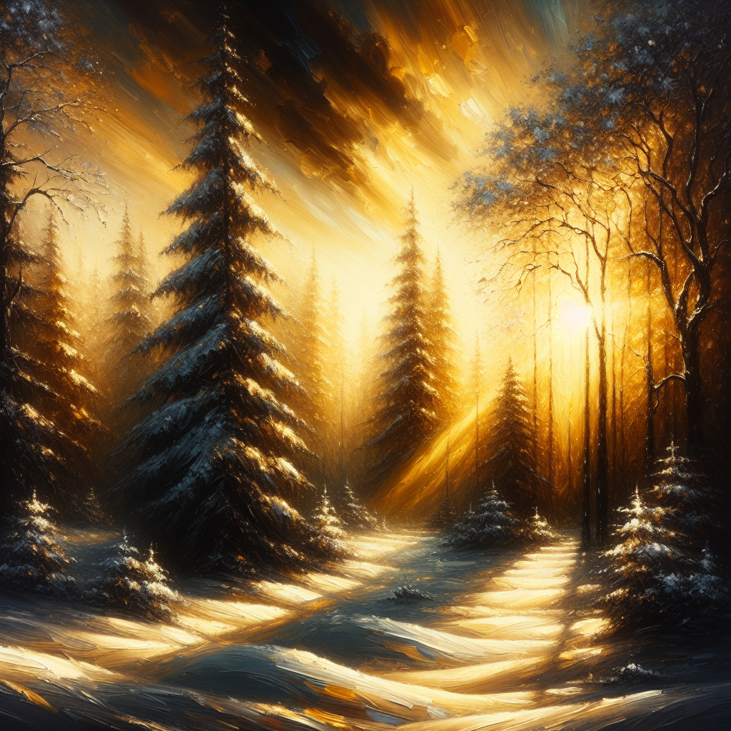 Golden Hour Winter Nostalgia Canvas
