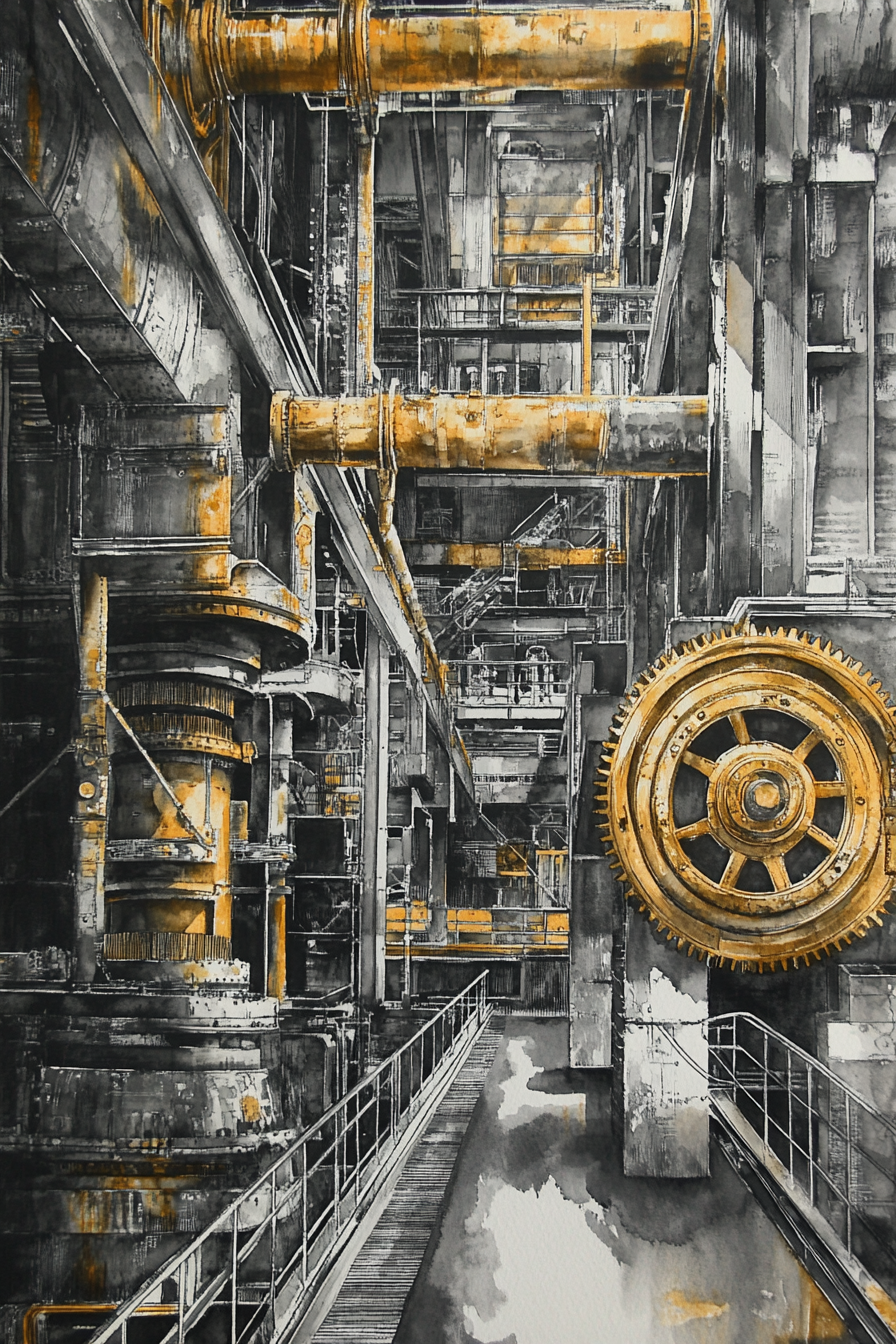 Golden Industry Canvas