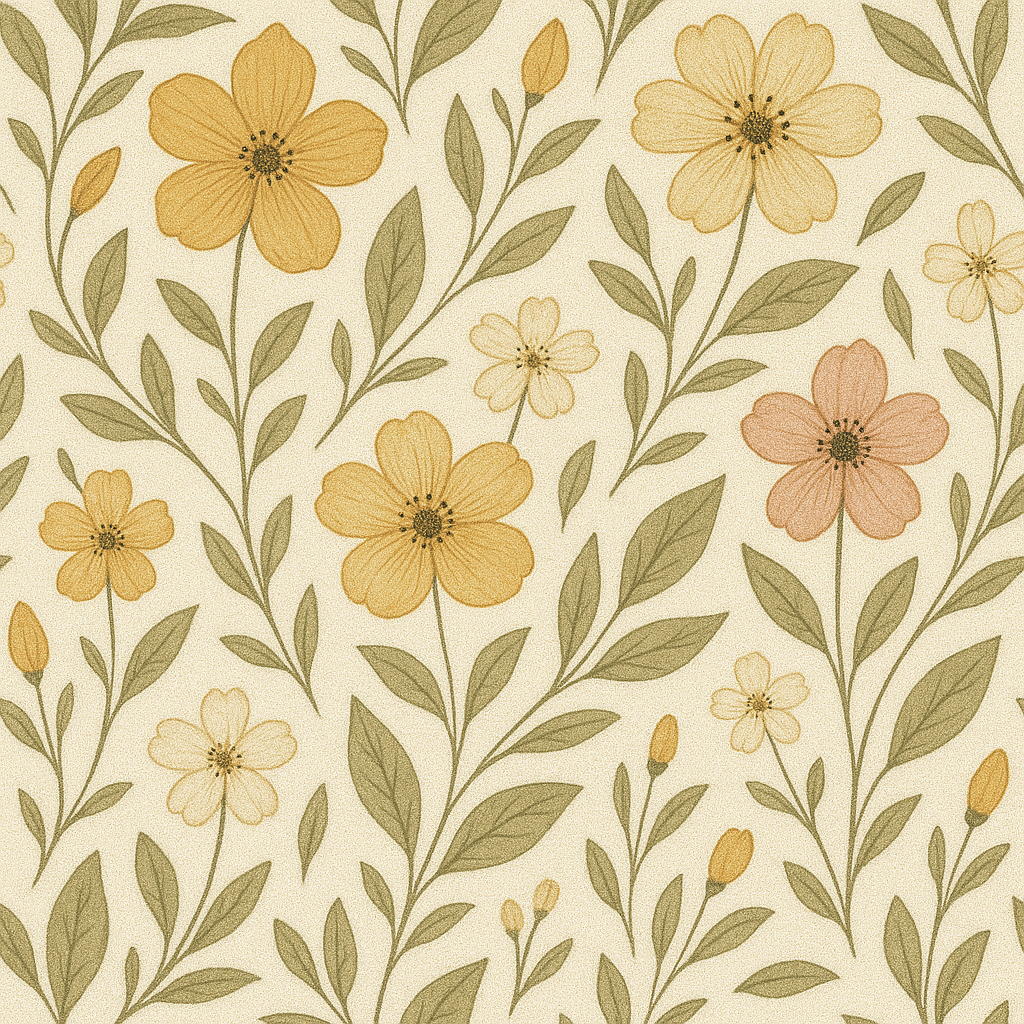 Golden Petals Cotton Cushion