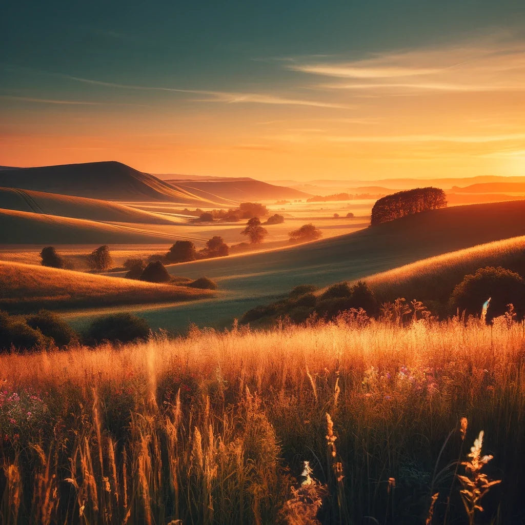 Golden Sunset Hills Canvas
