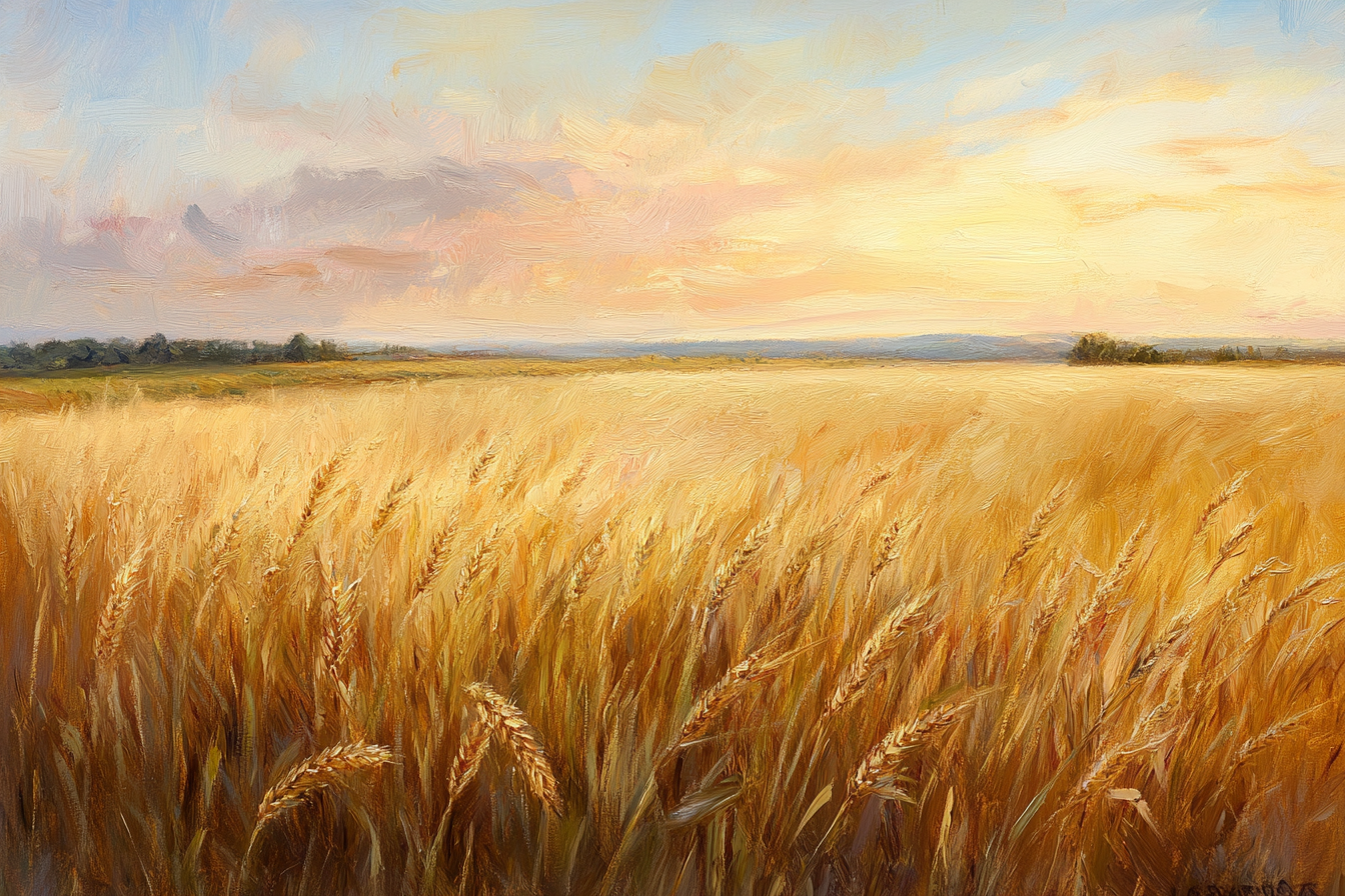 Golden Wheat Sunrise Blanket