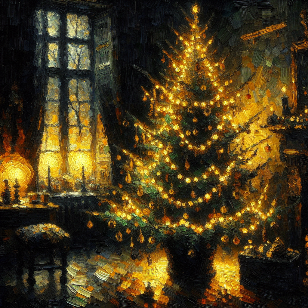 Golden Yuletide Nostalgia Canvas