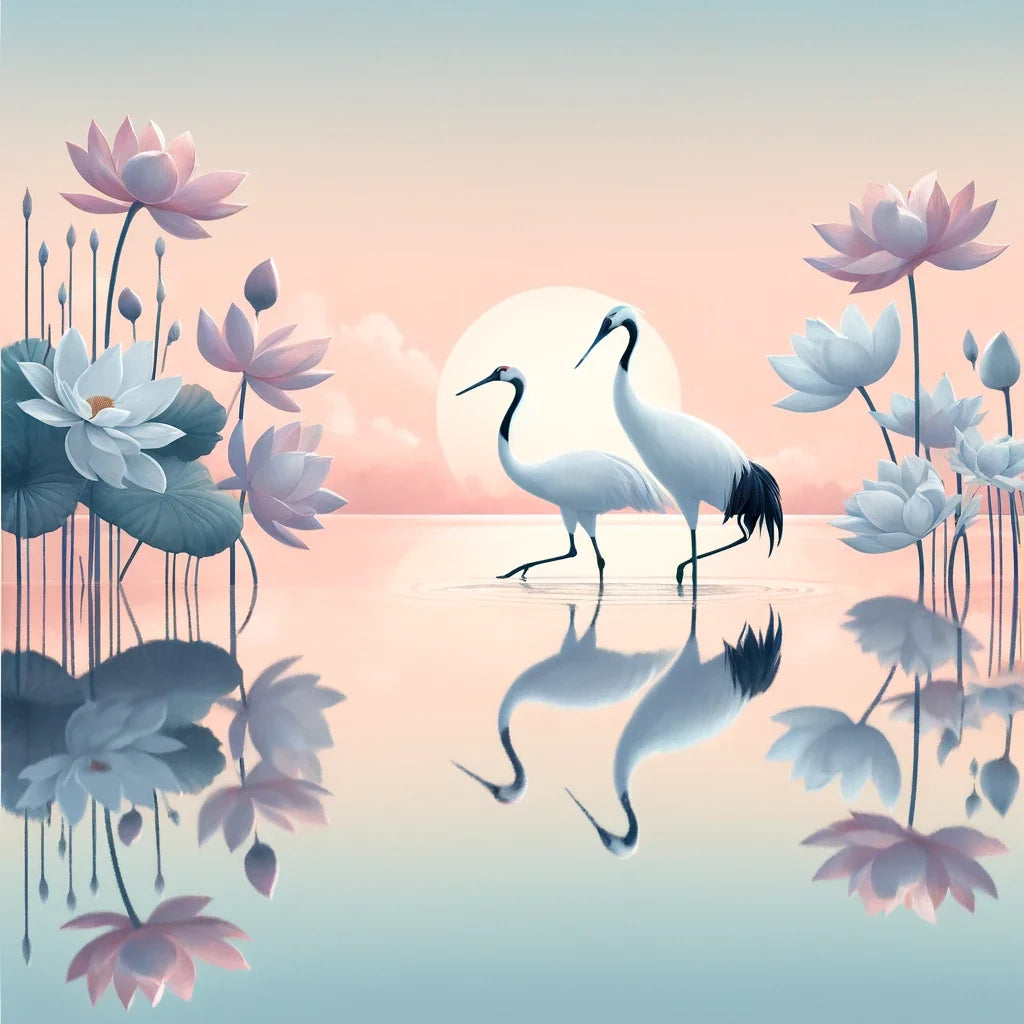 Graceful Cranes Canvas