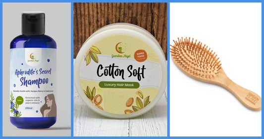 Organic and Natural GREASY HAIR Set - 3 Piece Treatment and Brush Set